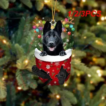 1/2/3PCS Drăguț de Crăciun Câine Oglinda Retrovizoare Masina Pandantiv Creative Acrilice Decorații de Brad de Craciun Cadou Bijuterie Auto