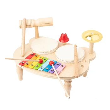 1Set Set de Tobe Pentru Copii Jucării Muzicale Copii Instrumente Muzicale Senzoriale Jucarii Copii Tambur Instrumente de Percutie Set de Jucării din Lemn