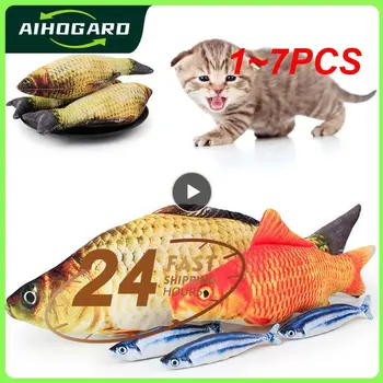 1~7PCS Pisică Jucărie de Divertisment de Formare Pește de Pluș Umplute 20Cm Simulare Pește Pisică Jucărie de Pește Interactive Jucărie animale de Companie