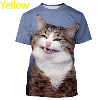2023 Nouă Bărbați/femei de Moda drăguț amuzant pisica 3d de Imprimare T-shirt Casual Scurte Gât Rotund cu Mâneci lungi Tricou