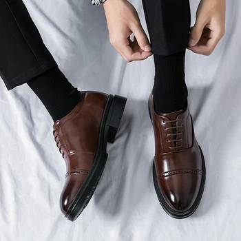 2024 Office Barbati Pantofi Rochie Model Floral Bărbați Pantof din Piele de Moda de Lux Nunta Mire Pantofi Barbati Oxford Pantofi Rochie