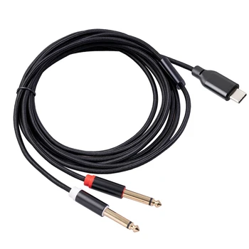 2X USB C La Dual 6,35 Mm Audio Stereo Cablu de Tip C Cu Dublă 6,35 Mm Cablu Audio Pentru Smartphone Boxe Multimedia