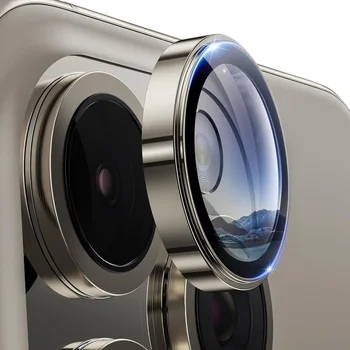 3PCS Original Culoare Titan Lucios Camera Protector pentru iPhone 15 Pro Max 15Pro Inel de Metal Sticlă Călită Lens Cover Capac de Film