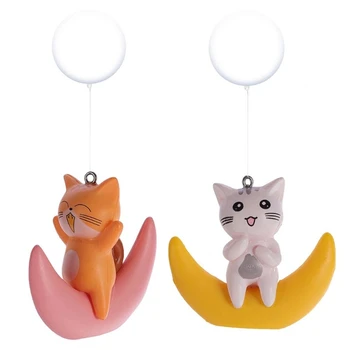 67JB Plutitoare Dispozitiv Acvariu Ornament Pisica Minunat pe Luna in Miniatura DIY Jucărie