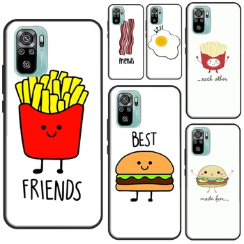 BFF Mai buni Prieteni Burger și cartofi Prăjiți Alimente Caz Pentru Xiaomi Redmi Nota 12 Pro 8 9 10 11 Pro 9 10 11 12 Redmi 12C 9C 10C 10A Acoperi