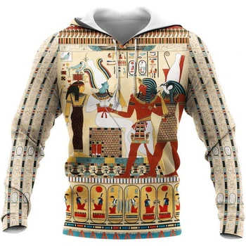 Bărbați Hoodie Dumnezeu din Egiptul Antic 3D Model Print Hanorac Unisex Moda Pulover Casual Zip Trening Haina Sudadera Hombre