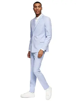 Clasic 2022 Albastru Bărbați Costume Două Piese Moderne De Vară Personalizat Frumos Costume De Nunta Se Potrivesc Slim De Afaceri Formal Haina+Pantalon