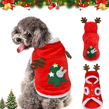 Crăciun Cățeluș Câine Hoodie Pulover Toamna Iarna Haine Puppy Reni Drăguț pentru întreprinderile Mici Mijlocii Mari animale de Companie