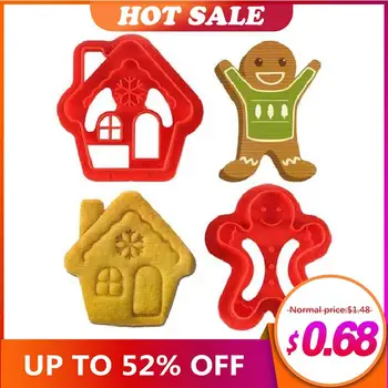 Crăciun Tăietori Cookie Snowhouse Om turtă dulce Cookie Vacanță Tăietori Cookie 3D Mucegai Biscuit Timbre Pentru Copii Ginge