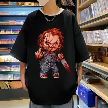 De groaza Chucky Grafic T Shirt Barbati Femei Gothic Moda Tricou Maneca Scurta de Vara de Înaltă Calitate din Bumbac T-shirt Streetwear