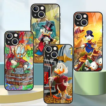 Disney Donald Duck Sticla Caz Pentru Apple iPhone 13 11 Pro Max 14 Plus 12 Mini 7 8 X XR SE 6 6S XS Telefon de Lux Capac Sac