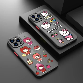 Drăguț Hello Kitty Pentru Apple iPhone 14 13 12 11 XS Mini Pro Max 8 7 6S 6 XR X Plus Mat Translucid Caz de Telefon