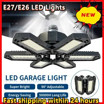 E27/E26 80W LED Garaj Lumina 8000LM Reglabil Deformabile Fan Garaj Lampa Plafon Industriale Lumina de Lucru pentru Depozit