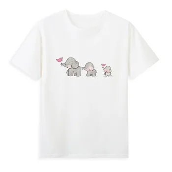 Elefant Familie Imprimate T-shirt New Creative Drăguț Femei Top Vară Rece și Confortabil Tricou A212