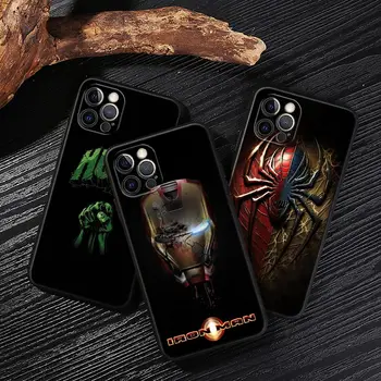 Eroi Marvel Spiderman, Ironman Caz Pentru Funda iPhone 13 14 12 11 Pro Max Mini XR XS X 6 7 8 Plus Caz de Telefon Moale cu Capac de Silicon