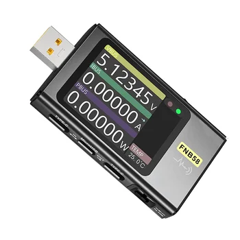 FNB58 USB Tester, Voltmetru Digital Actual Tester USB de Tip C, Încărcare Rapidă Protocol de Putere PD Declanșa Detectarea Max 7A
