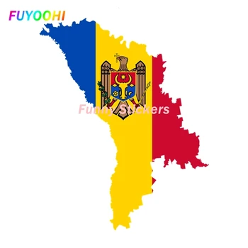 FUYOOHI Juca Autocolante Personalitatea Creativitatea Moldova Hartă Pavilion PVC Autocolant Auto rezistent la apa Accesorii pe Bara de protecție din Spate Fereastră