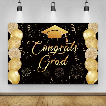 Felicitări Ceremonia de Absolvire a Partidului Pentru anul 2021 absolvenți Banner Golden Bachelor Pălărie Fotografie Fundal de Fundal Fotografie