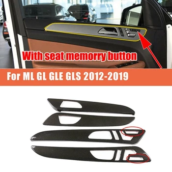 Fibra de Carbon Auto Interior Mânerul Ușii Capacul Panoului de Benzi Tapiterie pentru Mercedes Benz ML W166 GL 2012-2015 GLS GLE 2016-2019