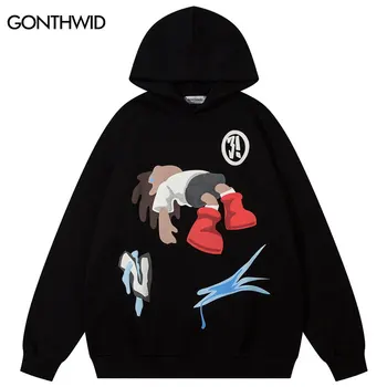 Hip-Hop Hoodie Y2K Streetwear Harajuku Băiat de Desene animate de Imprimare Grafic Hanorac 2023 Bărbați Moda Punk Pierde Pulover Supradimensionat