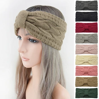Iarna Cald Tricotat Bentita Pentru Femei Înnodate Headwrap Croșetat Benzile De Păr Pălării Bentițe Elastice Turban Accesorii De Par