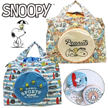Kawaii Snoopy Pliabil Sac De Cumpărături De Moda Pentru Femei De Imprimare Tote Pungă Mare Capacitate De Călătorie De Cumparaturi Genti Casual, Genti