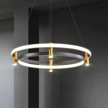 Minimalist Circular Camera de zi Pandantiv Lampă Creativ Designer de Lux Lumina Dormitor Postmodern Model de Cameră, Restaurant Artă Lămpi