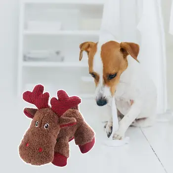 Minunat Câine de Jucărie Drăguț Câine Chițăit Jucărie de Mestecat Jucării Eco-friendly Animal de Pluș Jucărie Câine Jucărie de ros pentru Interior Si Exterior