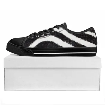 Moda 3D Zebra Print Low Top de Înaltă Calitate Adidasi Barbati Femei Adolescent Canvas Sneaker Valul Tipărite de Cauzalitate Pereche de Pantofi Personalizat