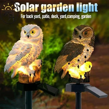 Noua Creatie Lumini Solare În Aer Liber Rezistent La Apa Rășină Bufnita Ornamente Decorative Lumini De Peisaj De Grădină Lampa Ghid Street Lampă De Noapte