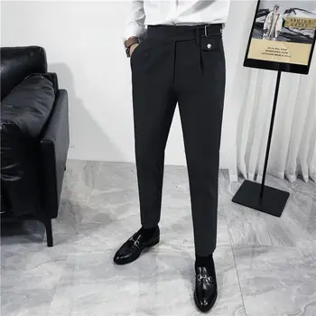 Oamenii 2023 Primavara Toamna anului Nou de Afaceri coreean Costum Casual Pantaloni de Culoare Solidă pentru Bărbați Pantaloni Lungi de sex Masculin Slim Fit Pantaloni Formale V149