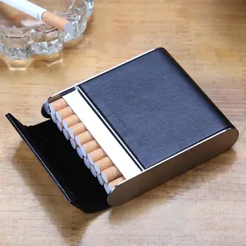 PU Piele de Țigară Flip Cover Cutie Caz Subțire din Oțel Inoxidabil Tutun de Fumat Suport Cutie de Depozitare Pentru 20 Buc