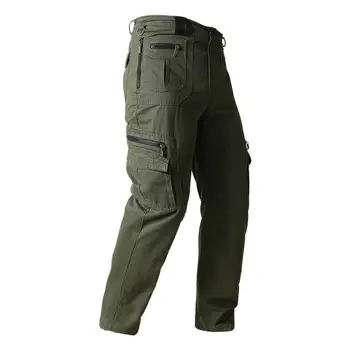 Pantaloni lungi de Versatil Bărbați Streetwear Pantaloni Multi-buzunar Pierde-fit Material de Bumbac Moale pentru Toamna-Iarna Moda mai Multe