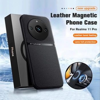 Pentru Realme 11 Pro plus Moale Cadru Proteja Telefonul de Acoperire de Pe relme 11pro 10 realm10 11proplus Magnetic din Piele de Caz