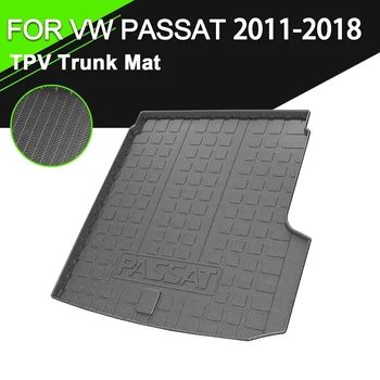Pentru VW PASSAT 2011-2018 Masina din Spate, Capacul Portbagajului Mat TPV rezistent la apa, Non-Alunecare de Cauciuc de Marfă din Fibra de Carbon Model de Linie de Accesorii