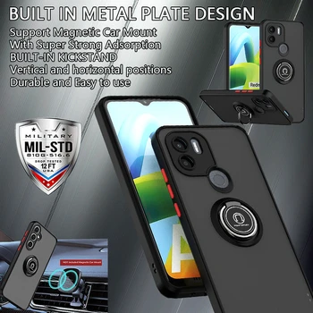 Pentru Xiaomi Redmi A1 Caz Mat Inel Magnetic Suport Antișoc Telefon Caz Pentru Redmi Plus A1 1 + RedmiA1 Obiectiv Proteja Capacul Din Spate