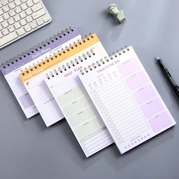 Planificator De Zi Cu Zi Buclă Jurnal Memo Notebook Time Management Programul De Schite Notebook-Uri De Hârtie De Scris De Birou Rechizite Școlare