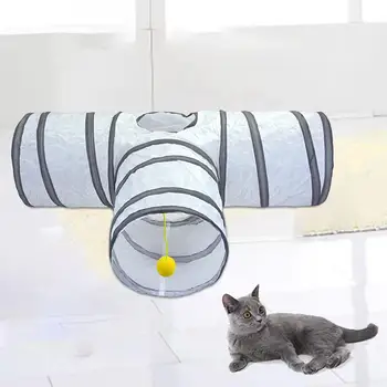 Pliabile Cat Tunel Tub T Forma Agilitate Juca Durabil, Rezistent la zgarieturi Kitty Jucarii pentru Iepuras Iepure Pisici, Dihori domestici de Formare