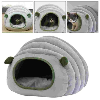 Plus Pisica Pestera Pat Cort: Cort Cald Iarna Mici Cuib Casa Coliba Cușcă Portabil Sac de Dormit pentru Interior Pisici Catelus Animale Mici