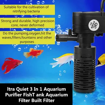 Profesionale Ultra Liniștită 3 In 1 Acvariu Purificator Rezervor de Pește Acvariu Filtru Filtru încorporat 3W/5W Găleată Pompă de Oxigen Livrare Rapida