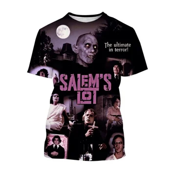 Salem ' s Lot 3D Imprimate T-shirt Pentru Bărbați Film Horror Vampir Model de Moda T-shirt Gât Rotund cu mâneci Scurte Casual Teuri de Sus