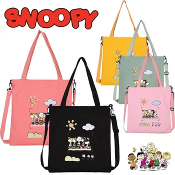 Snoopy Desene Animate Femei De Saci De Umăr Panza Mod Sac Mare Capacitate Doamna Travel Shopper Bag Geanta Casual Tote Portmonee