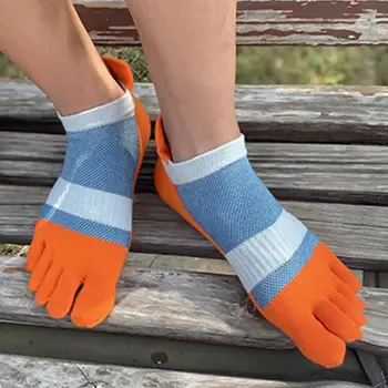 Split-degete Șosete Sport la Modă Mozaic de Culoare Cinci Degetul Ciorapi de Plasă Respirabil Bumbac Șosete pentru Bărbați