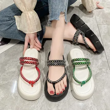 Vara Femei Flip Flops Platfrom Design Plin De Culoare Laides Sandale Papuci De Casă Afara Casual Plajă, Tobogane 2023 Chaussure Femme