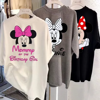 Vara kawaii Disney 90 de Femei de moda de Desene animate Mickey Minnie Vintage de top de sex feminin Ulzzang supradimensionate T-shirt, cu mâneci scurte y2k