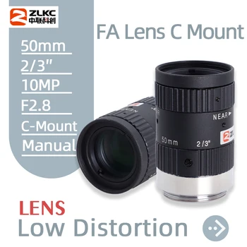 ZLKC HD 10MP C Montură Obiectiv de 50mm Viziune Mașină distanță Focală Fixă Lentile de aparat de Fotografiat Industriale Iris Manual 2/3