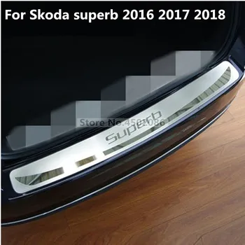 masina Rogue Otel Bara Spate Protector Prag Portbagaj Garda Capac Ornamental Pentru Skoda superb 2016 2017 2018 Styling Auto Accesorii 1buc