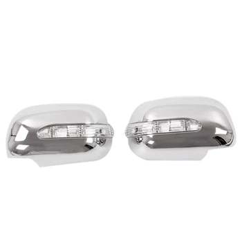 pentru Toyota Hilux Vigo 2005-2011 Silver Chrome Retrovizoare Laterale Oglinzi Capac cu LED Lumina de Semnalizare Lampa